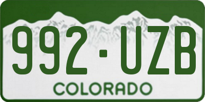 CO license plate 992UZB