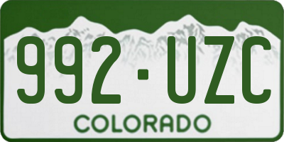 CO license plate 992UZC