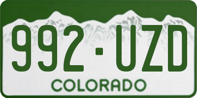 CO license plate 992UZD
