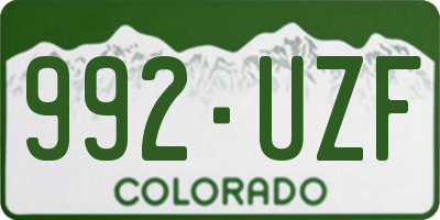 CO license plate 992UZF