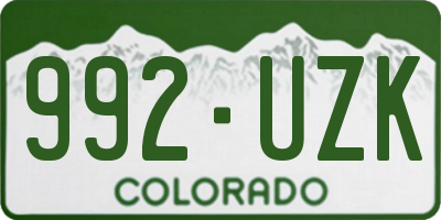 CO license plate 992UZK