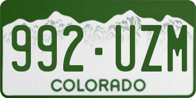 CO license plate 992UZM