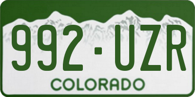 CO license plate 992UZR