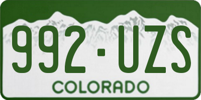 CO license plate 992UZS