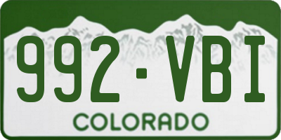CO license plate 992VBI