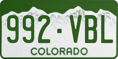 CO license plate 992VBL