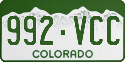 CO license plate 992VCC