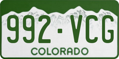 CO license plate 992VCG