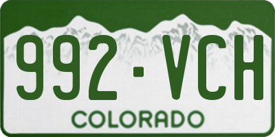 CO license plate 992VCH