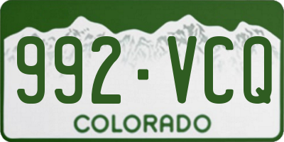CO license plate 992VCQ