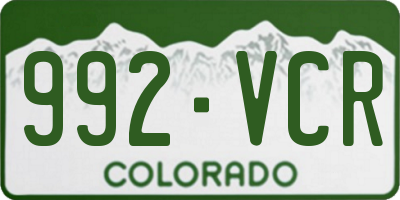 CO license plate 992VCR