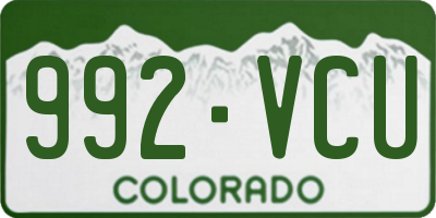 CO license plate 992VCU