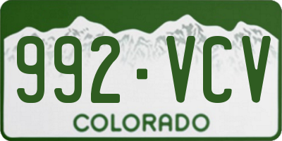 CO license plate 992VCV