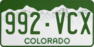 CO license plate 992VCX