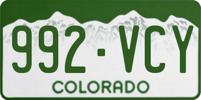 CO license plate 992VCY