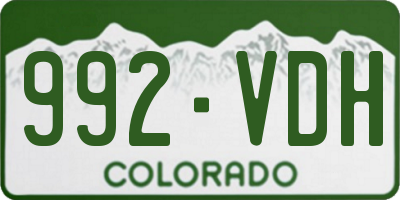 CO license plate 992VDH