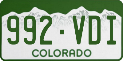 CO license plate 992VDI