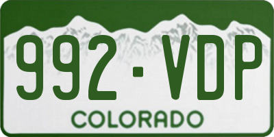 CO license plate 992VDP
