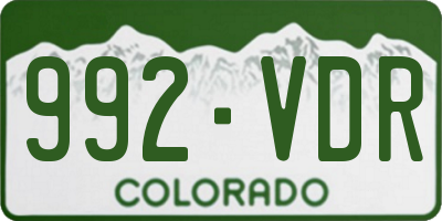 CO license plate 992VDR