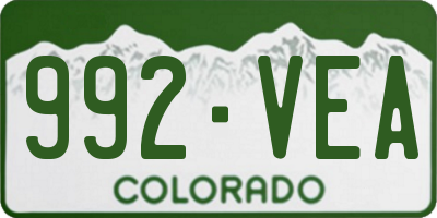 CO license plate 992VEA