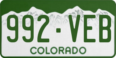 CO license plate 992VEB