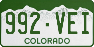 CO license plate 992VEI