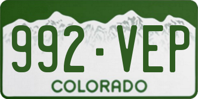 CO license plate 992VEP