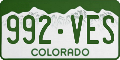 CO license plate 992VES