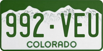 CO license plate 992VEU