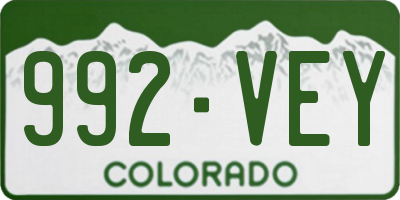 CO license plate 992VEY