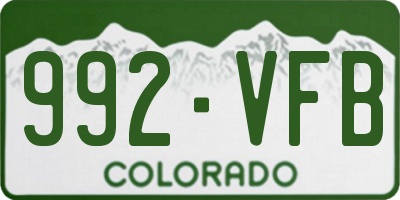 CO license plate 992VFB