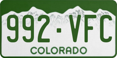 CO license plate 992VFC