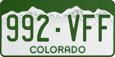 CO license plate 992VFF