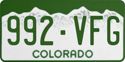 CO license plate 992VFG