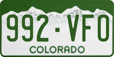 CO license plate 992VFO