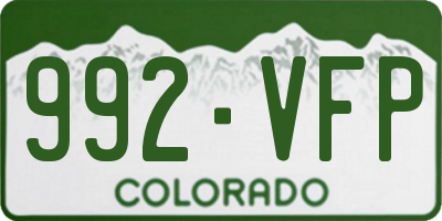 CO license plate 992VFP