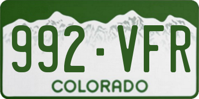 CO license plate 992VFR