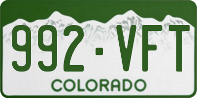 CO license plate 992VFT