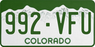 CO license plate 992VFU