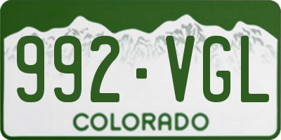 CO license plate 992VGL