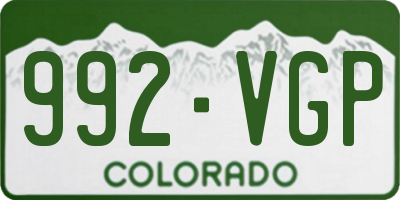 CO license plate 992VGP