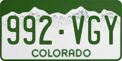 CO license plate 992VGY