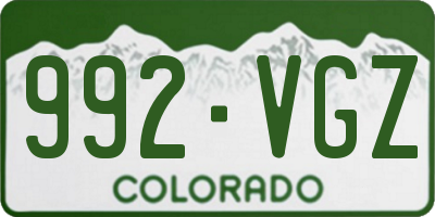 CO license plate 992VGZ