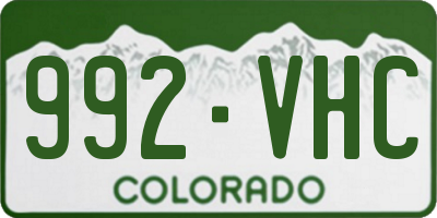 CO license plate 992VHC