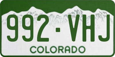 CO license plate 992VHJ