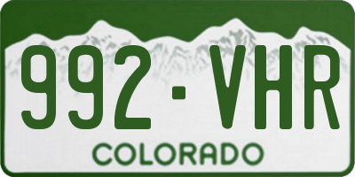 CO license plate 992VHR