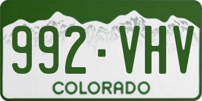 CO license plate 992VHV