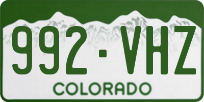 CO license plate 992VHZ