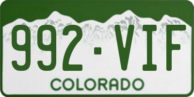 CO license plate 992VIF