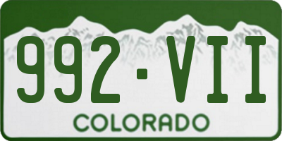 CO license plate 992VII